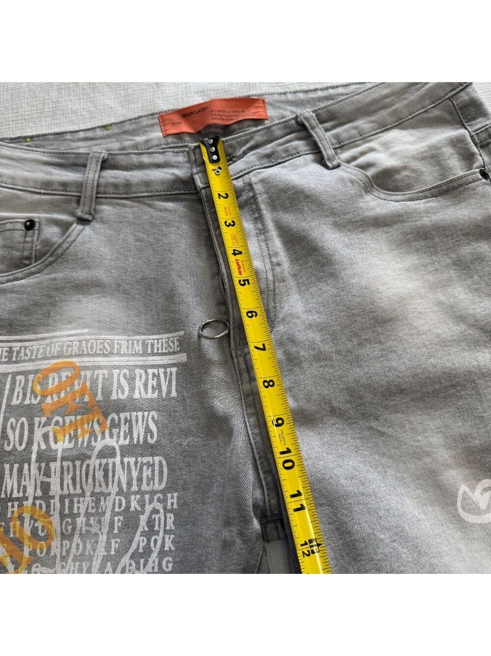 Off-White c/o Virgil Abloh Main Label 2013 Orange Graphic Skinny Jeans size 36 - Picture 13 of 15